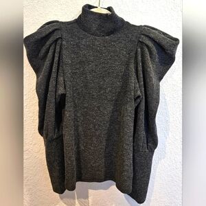 Women's Express Heather Gray Puff Sleeve Sweater size Small
